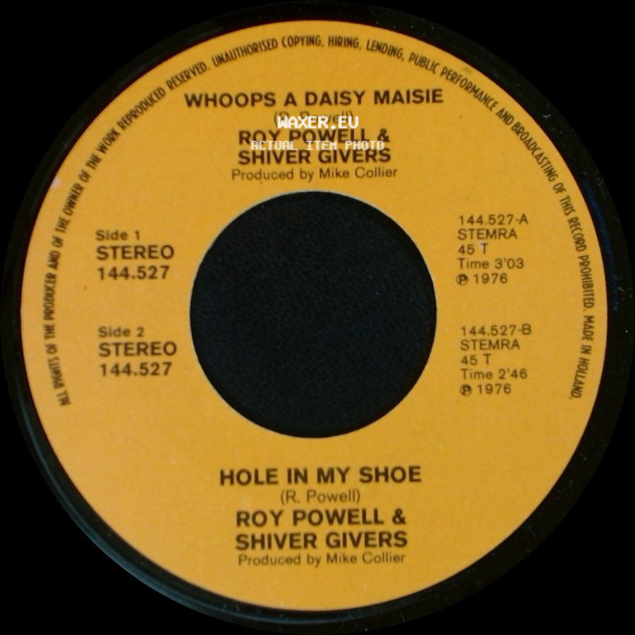 Roy Powell & Shiver Givers - Whoops A Daisy Maisie / Hole In My Shoe / Unknown Title B side A