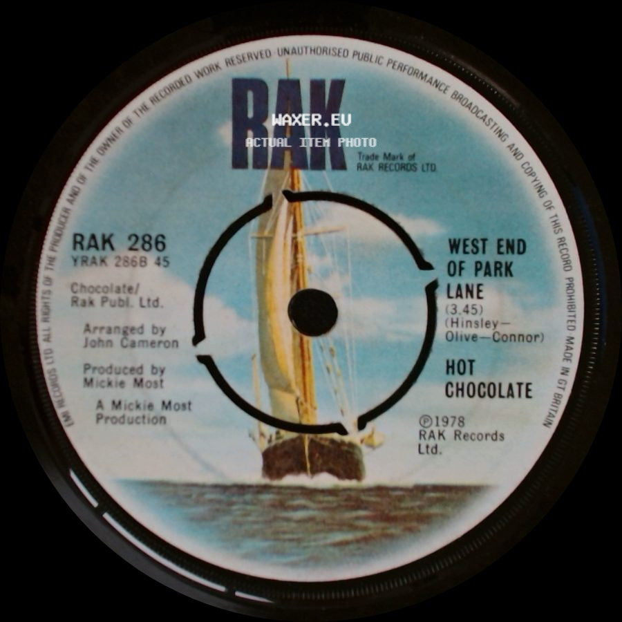 Hot Chocolate - Unknown Title A / West End Of Park Lane side B