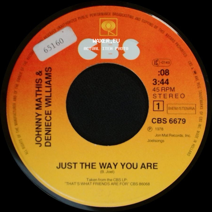 Johnny Mathis & Deniece Williams - Just The Way You Are / You're A Special Part Of My Life side A