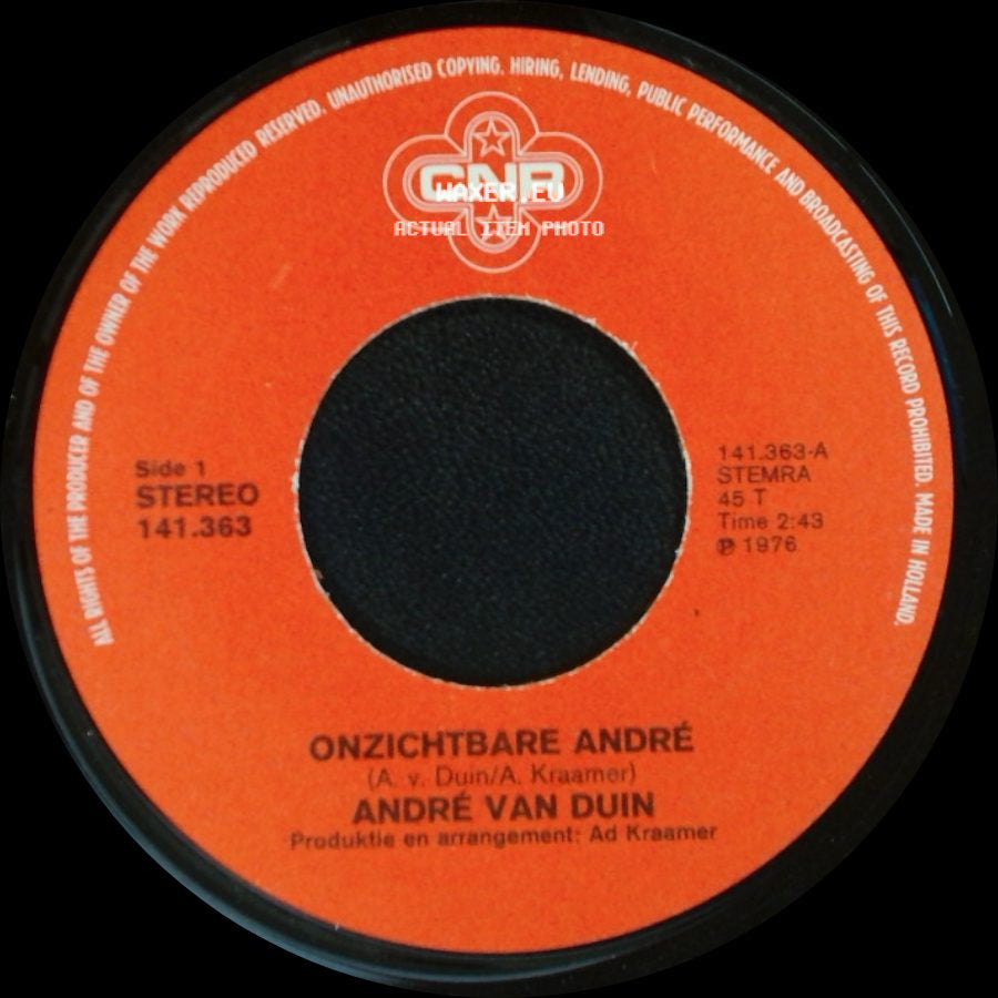 Andre Van Duin - Onzichtbare Andre / Ik Bijt Op Een Houtje side A