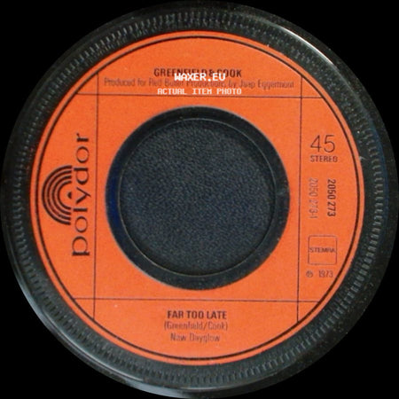 Greenfield & Cook - Far Too Late / Child Of The Morning Dew side A