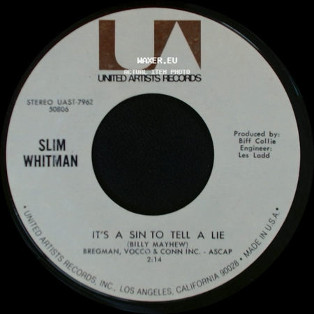 Slim Whitman - It's A Sin To Tell A Lie / That's Enough For Me side A