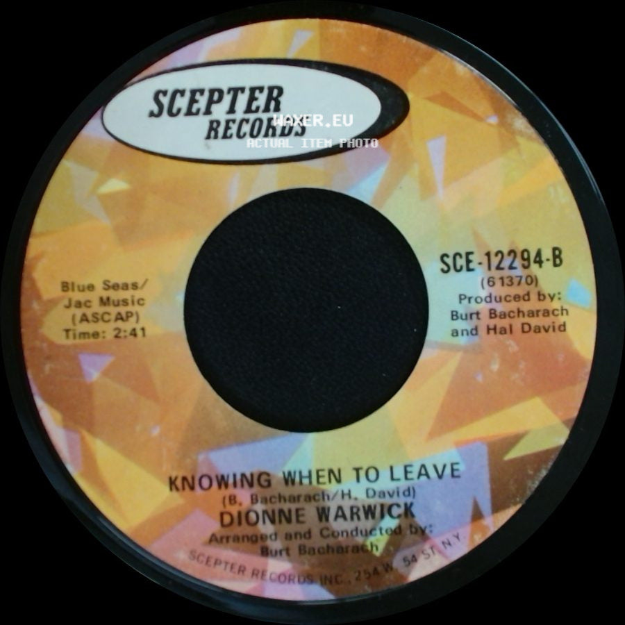 Dionne Warwick - Knowing When To Leave / Make It Easy On Yourself side A