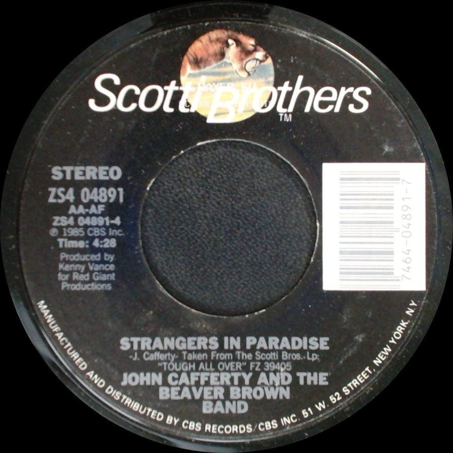 John Cafferty And The Beaver Brown Band - Strangers In Paradise / Tough All Over side A