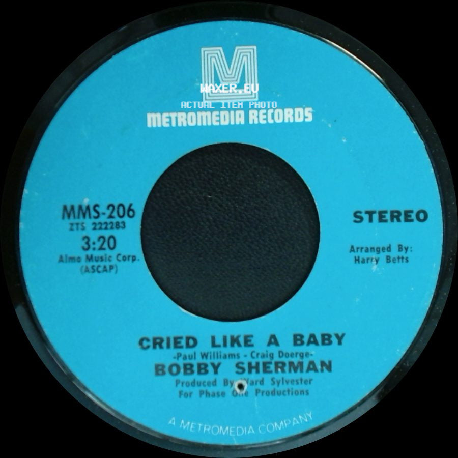 Bobby Sherman - Is Anybody There / Cried Like A Baby side B