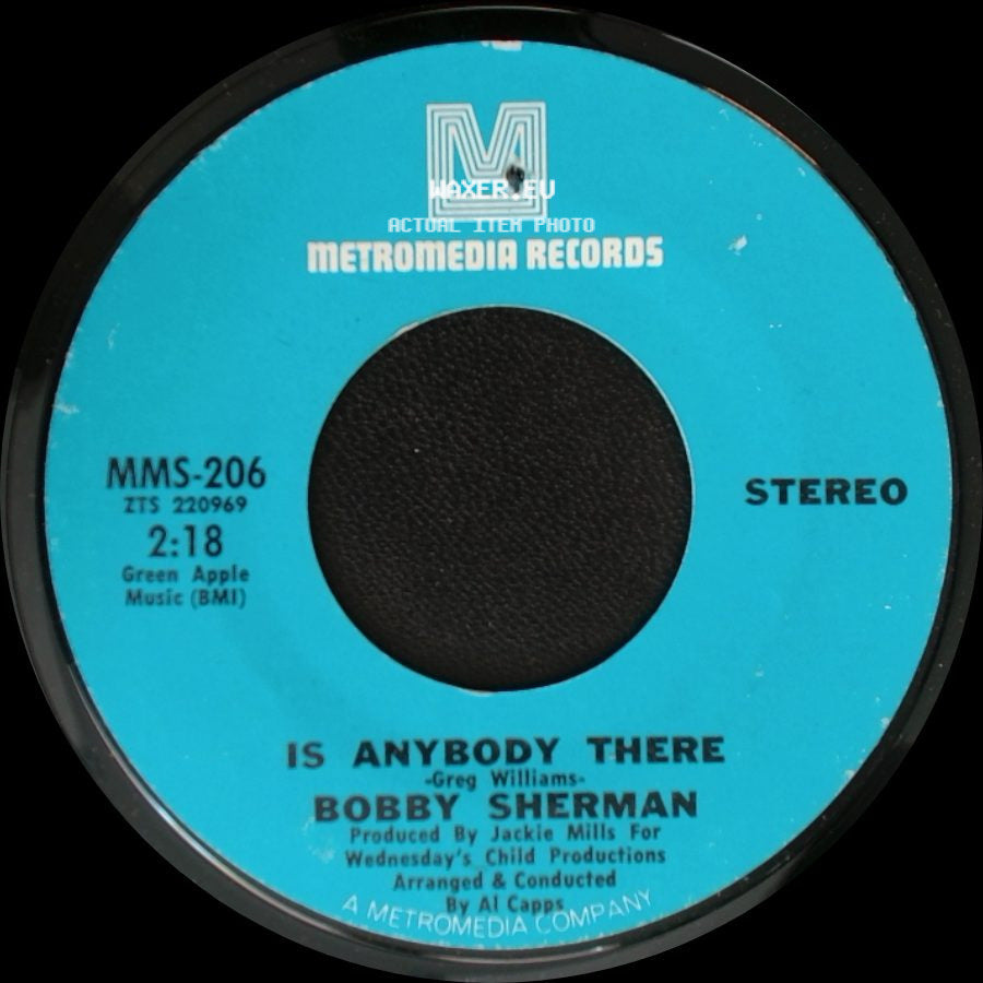 Bobby Sherman - Cried Like A Baby / Is Anybody There side B
