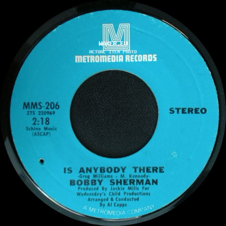Bobby Sherman - Cried Like A Baby / Is Anybody There side B