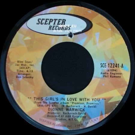 Dionne Warwick - This Girl's In Love With You / Dream Sweet Dreamer side A