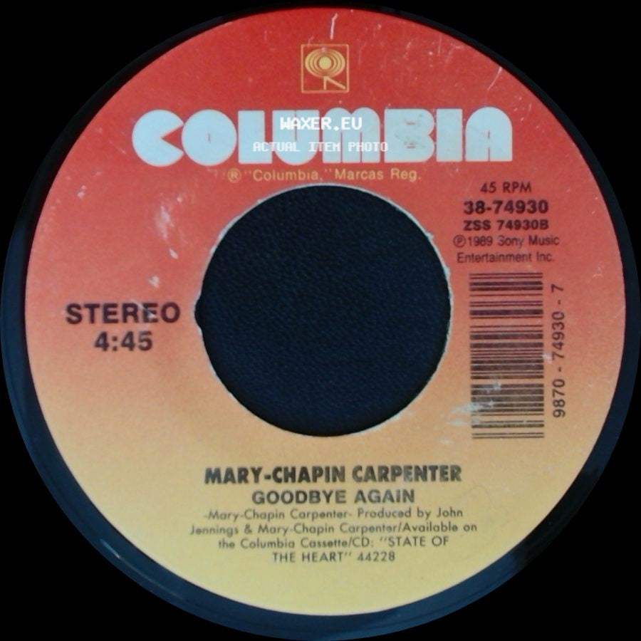 Mary-Chapin Carpenter - The Hard Way / Goodbye Again side B