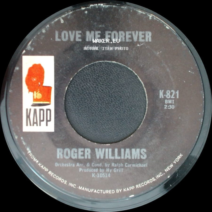 Roger Williams - Sweet Pea / Love Me Forever side B