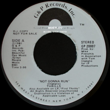 Thrills - Not Gonna Run / Not Gonna Run side A
