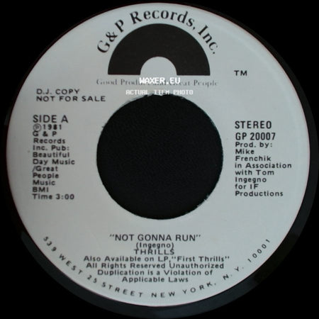 Thrills - Not Gonna Run / Not Gonna Run side B