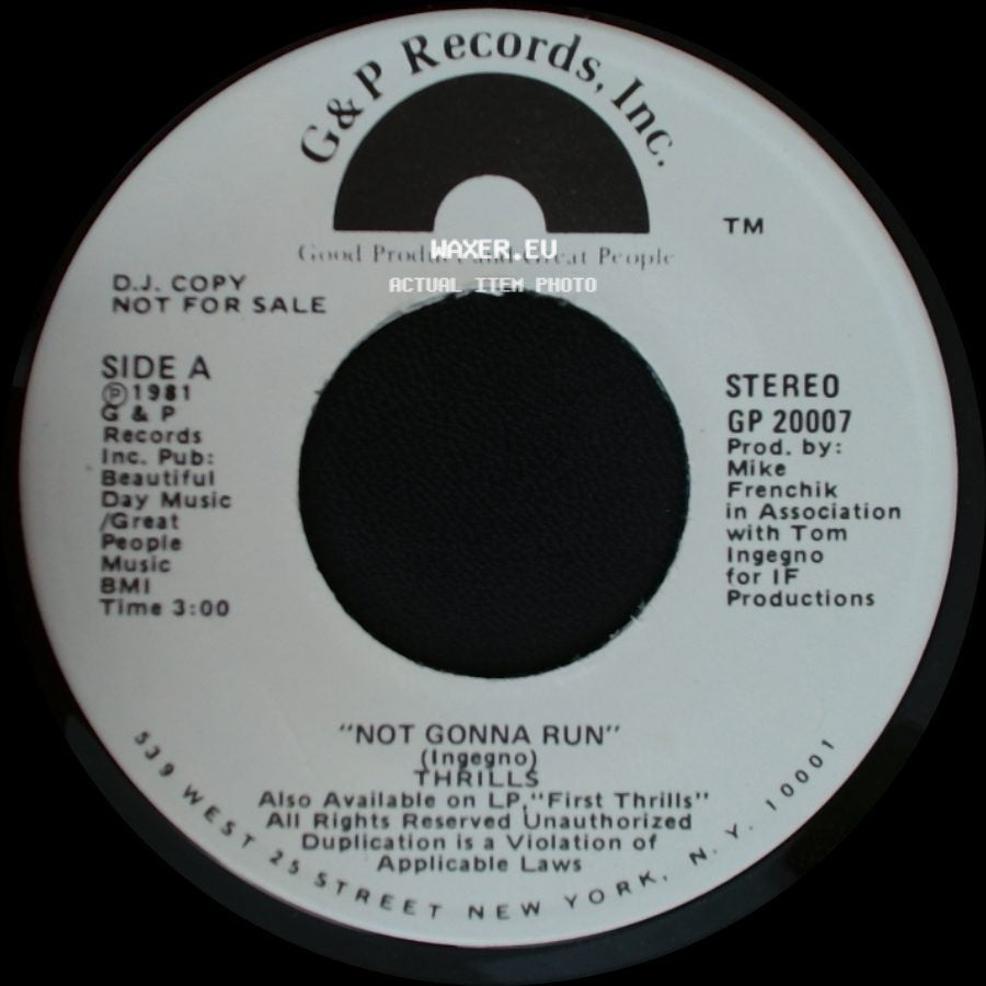 Thrills - Not Gonna Run / Not Gonna Run side B