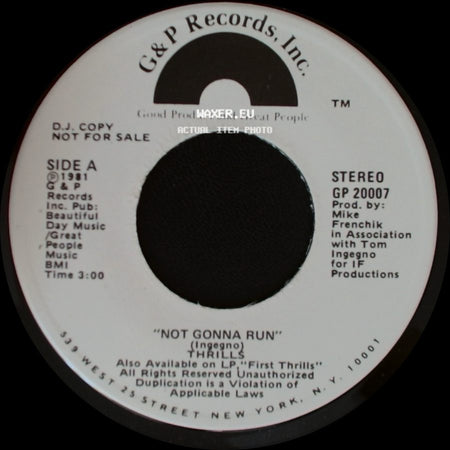 Thrills - Not Gonna Run / Not Gonna Run side B
