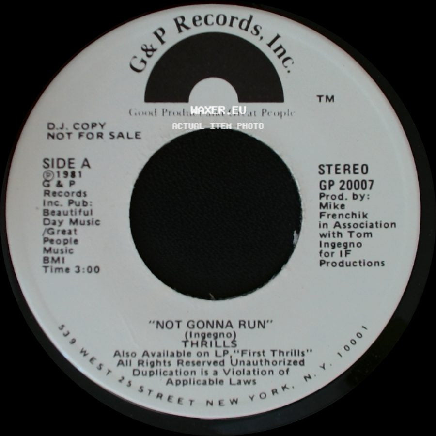 Thrills - Not Gonna Run / Not Gonna Run side B