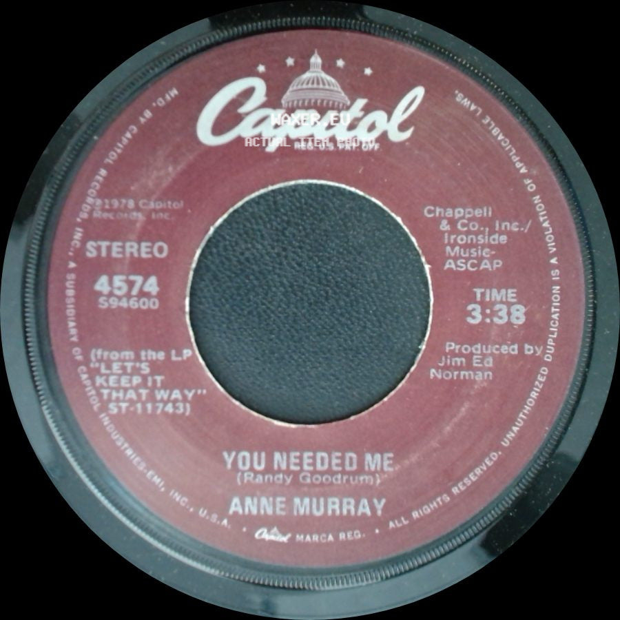Anne Murray - I Still Wish The Very Best For You / You Needed Me side B