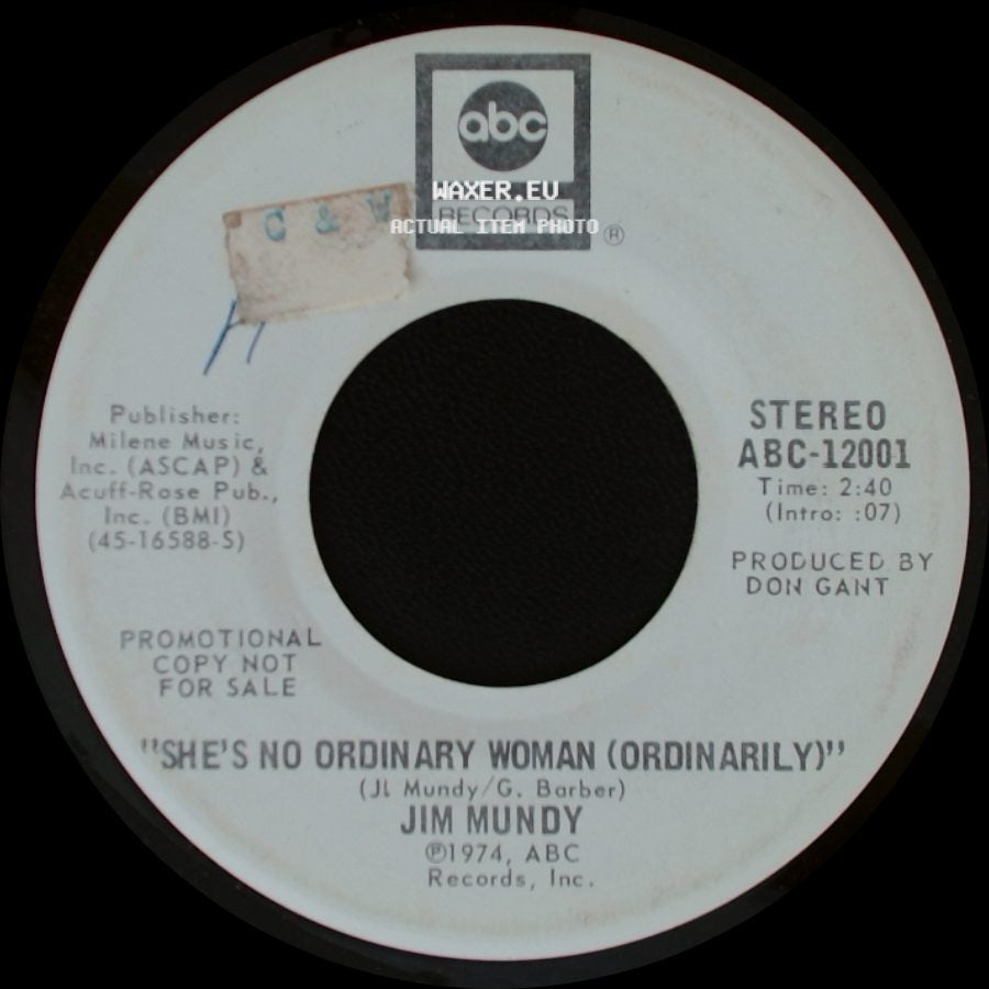 Jim Mundy - She's No Ordinary Woman (Ordinarily) / Rosalie's Good-Eats Cafe side A