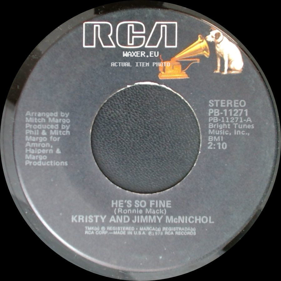 Kristy And Jimmy Mcnichol - He's A Dancer / He's So Fine side B
