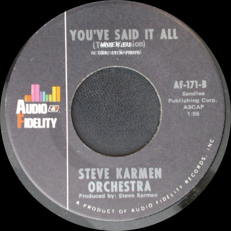 Steve Karmen Orchestra - You've Said It All (Tuba Version) / You've Said It All (Tuba Version) side A