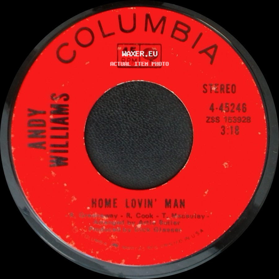 Andy Williams - Home Lovin' Man / Whistling Away The Dark side A