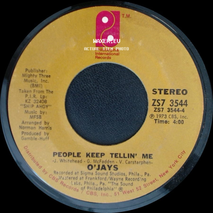 O'jays - People Keep Tellin' Me / For The Love Of Money side A
