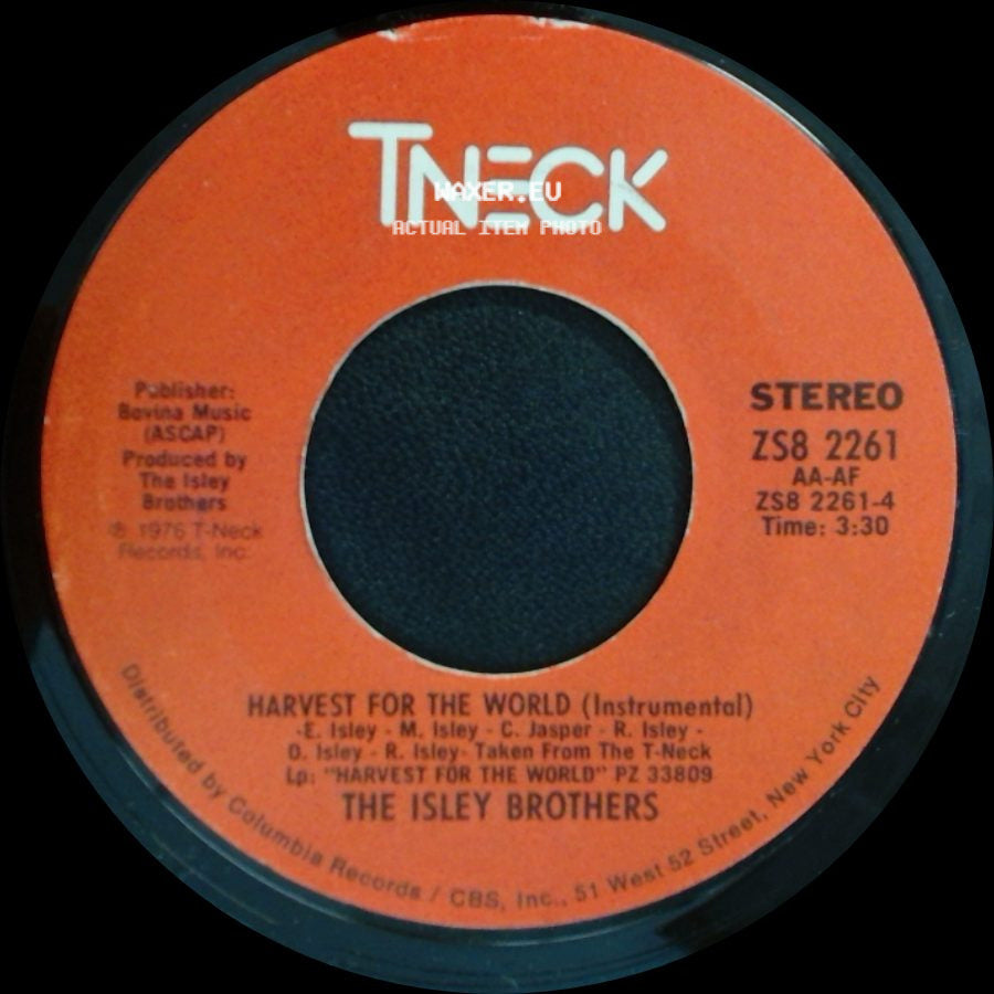 The Isley Brothers - Harvest For The World / Harvest For The World (Instrumental) side B