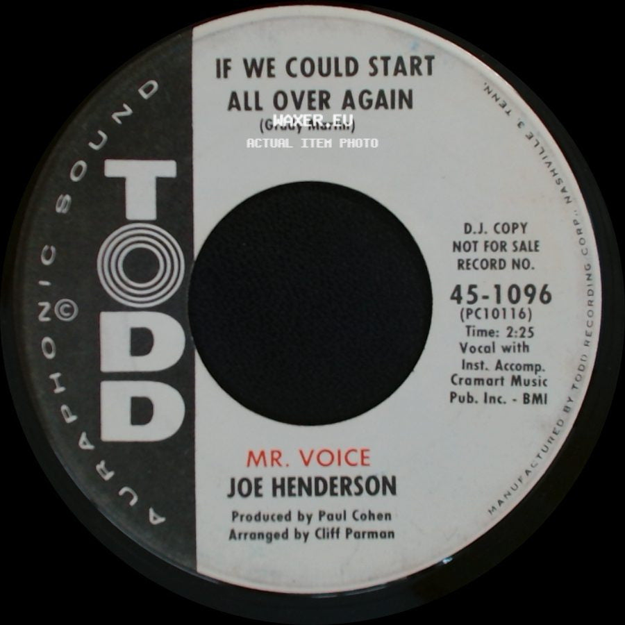 Joe Henderson - Mr. Voice / If We Could Start All Over Again side B