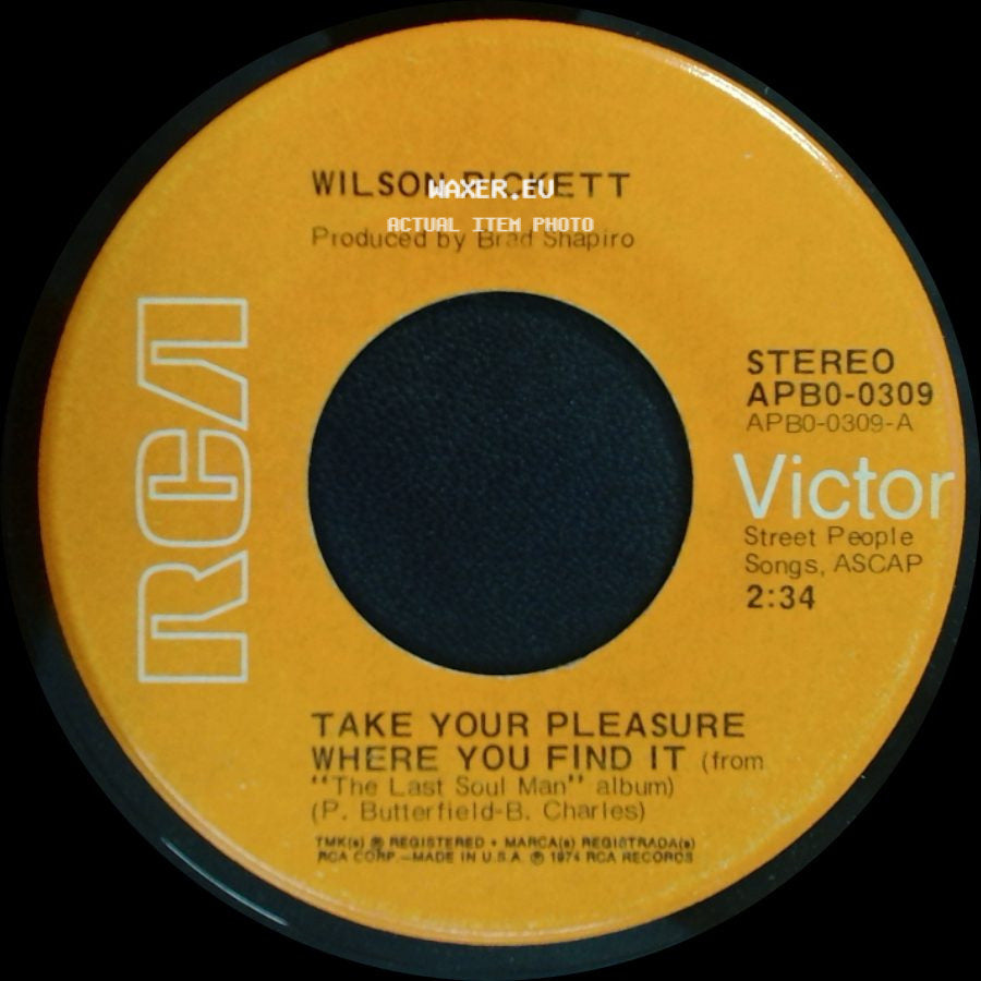 Wilson Pickett - Take Your Pleasure Where You Find It / What Good Is A Lie side A