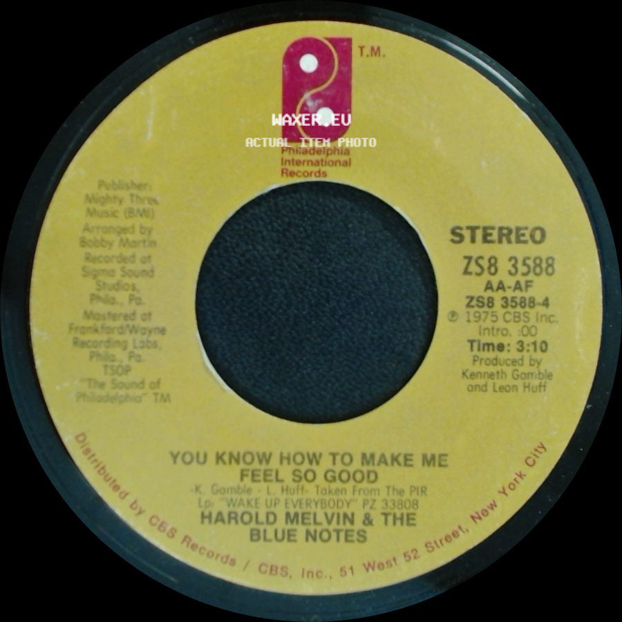 Harold Melvin & The Blue Notes - Tell The World How I Feel About 'cha Baby / You Know How To Make Me Feel So Good side B