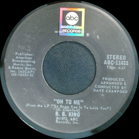 B. B. King - Who Are You / Oh To Me side B