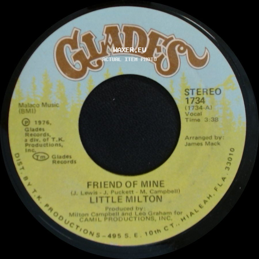 Little Milton - Friend Of Mine / Friend Of Mine (Instrumental) side A
