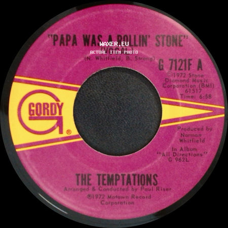 The Temptations - Papa Was A Rollin' Stone (Instrumental) / Papa Was A Rollin' Stone side B