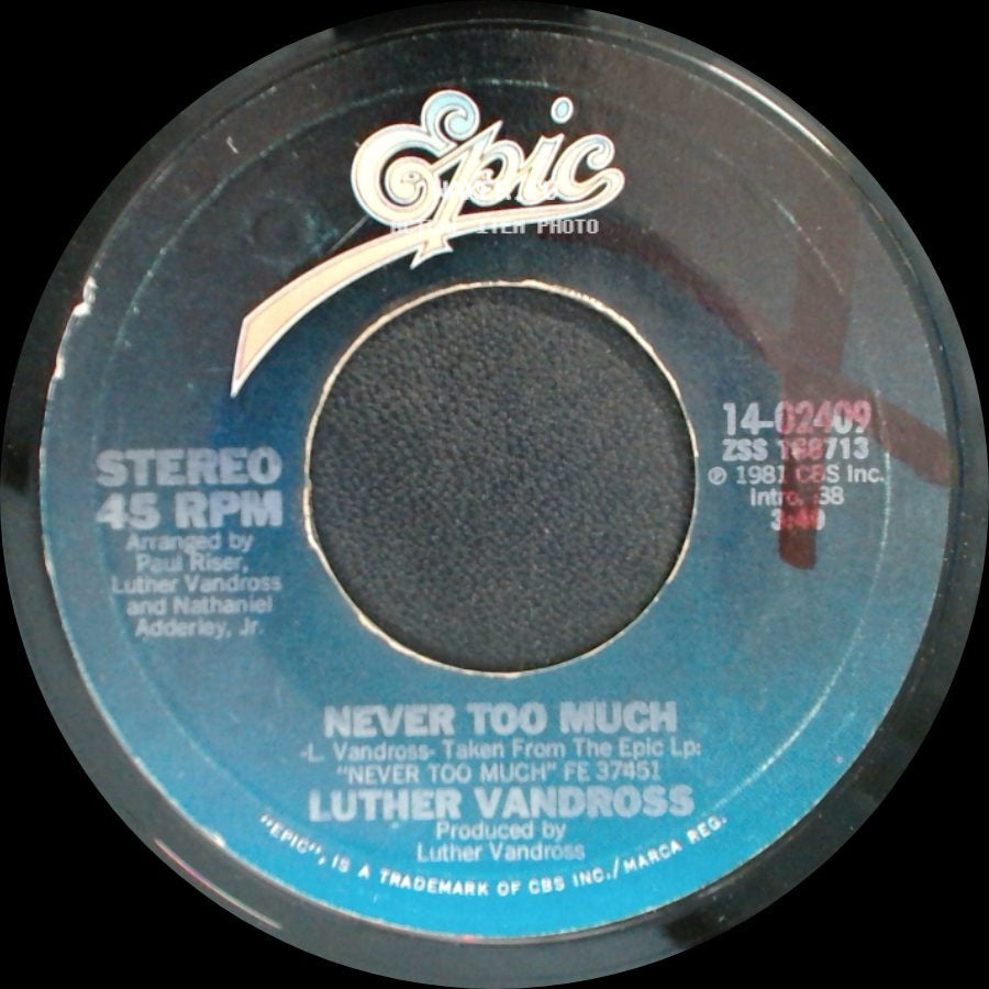 Luther Vandross - You Stopped Loving Me / Never Too Much side B