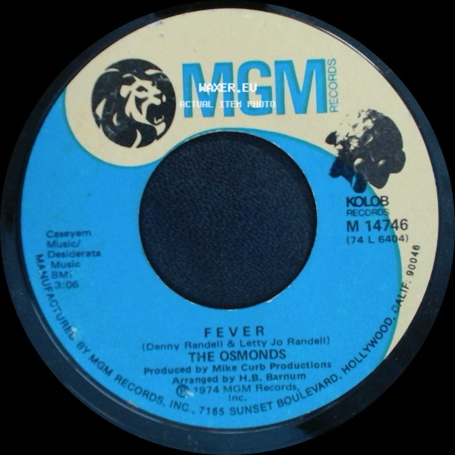The Osmonds - Love Me For A Reason / Fever side B