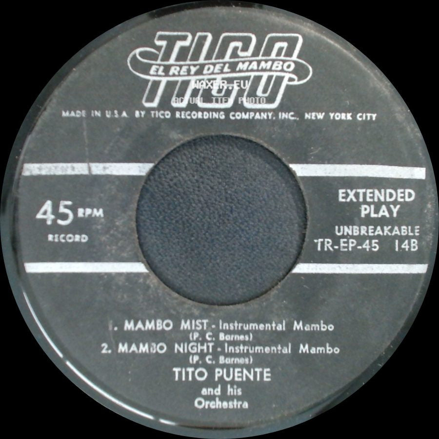 Tito Puente And His Orchestra - Mambo Mist / Mambo Night / Unknown Title B side A