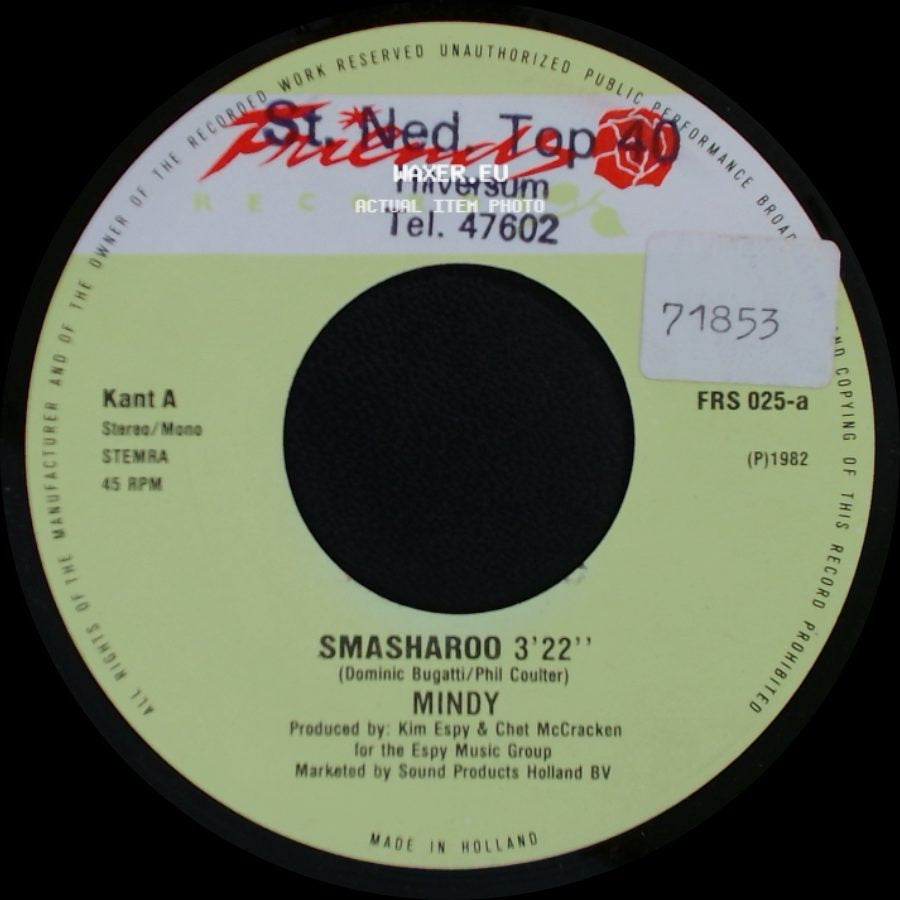 Mindy - Smasharoo / Gettin' Ready For A Heartache side A
