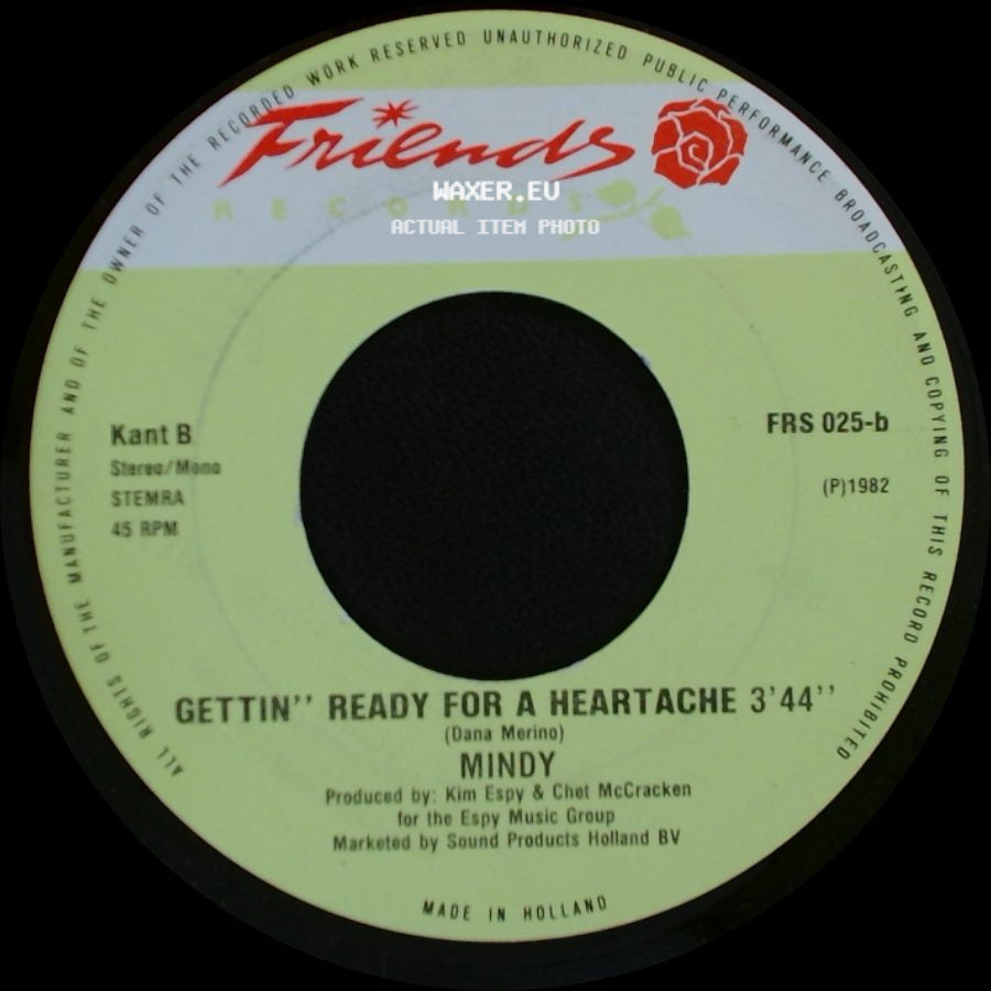 Mindy - Smasharoo / Gettin' Ready For A Heartache side B