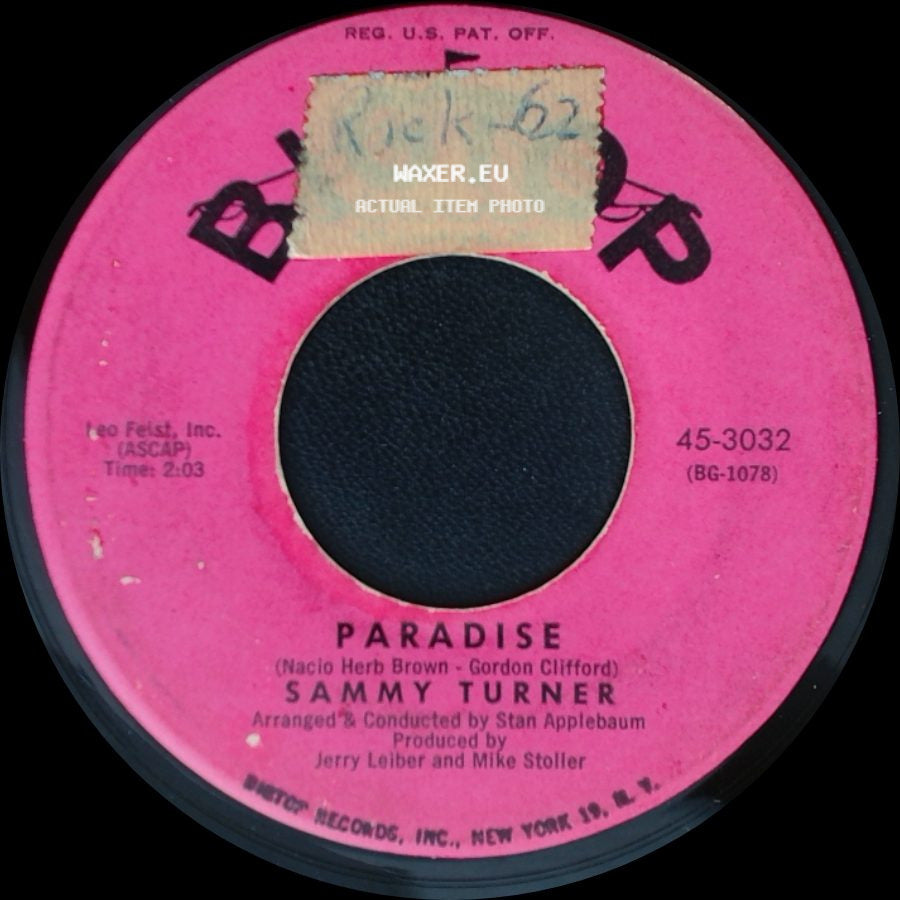 Sammy Turner - Paradise / I'd Be A Fool Again side A