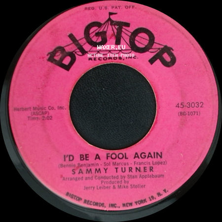 Sammy Turner - Paradise / I'd Be A Fool Again side B