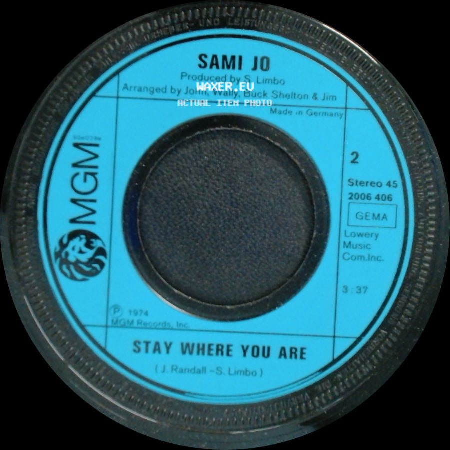 Sami Jo - Tell Me A Lie / Stay Where You Are side B