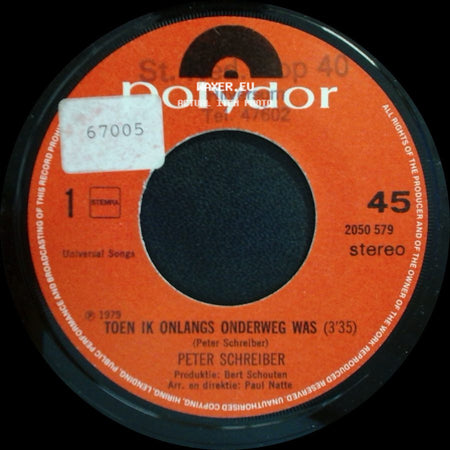 Peter Schreiber - Toen Ik Onlangs Onderweg Was / De Lengte Van 'n Arm (2'44") side A