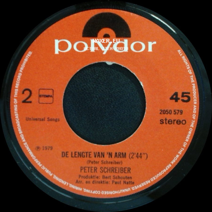 Peter Schreiber - Toen Ik Onlangs Onderweg Was / De Lengte Van 'n Arm (2'44") side B