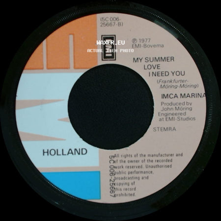 Imca Marina - My Summer Love I Need You / Casanova (Spaanse Versie) side A