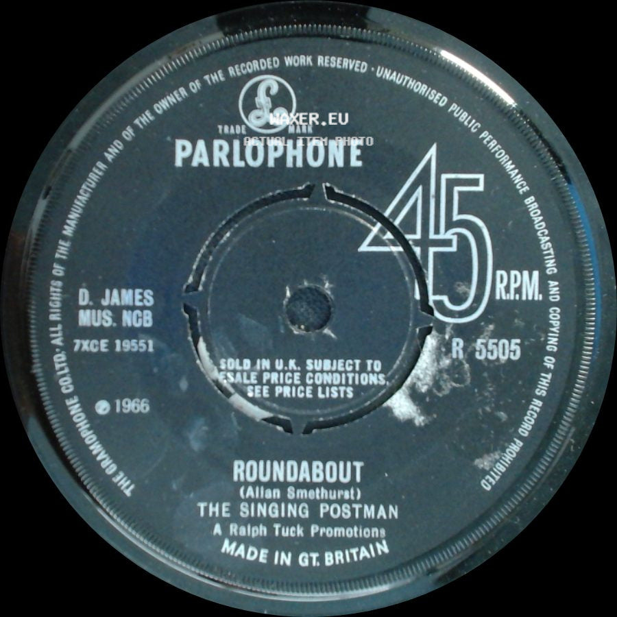The Singing Postman / The Ladies Darts Team - Roundabout / The Singing Postman side A