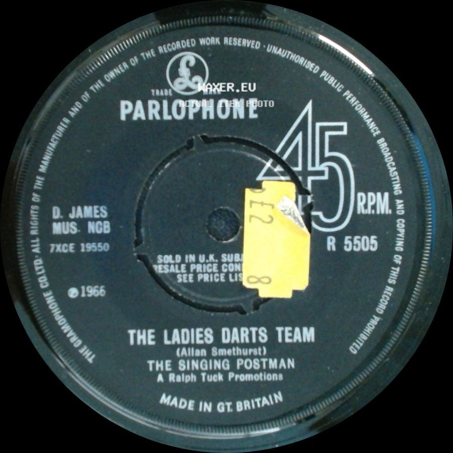 The Singing Postman / The Ladies Darts Team - Roundabout / The Singing Postman side B