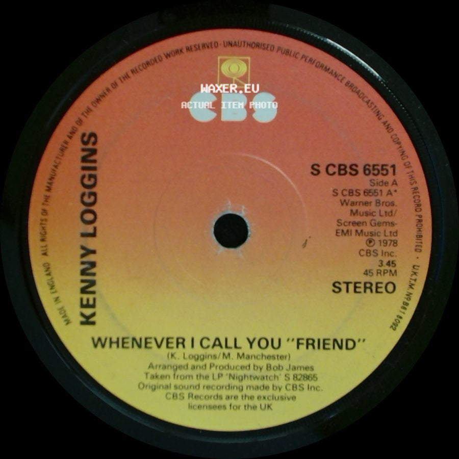 Kenny Loggins - Whenever I Call You "Friend" / Angelique side A