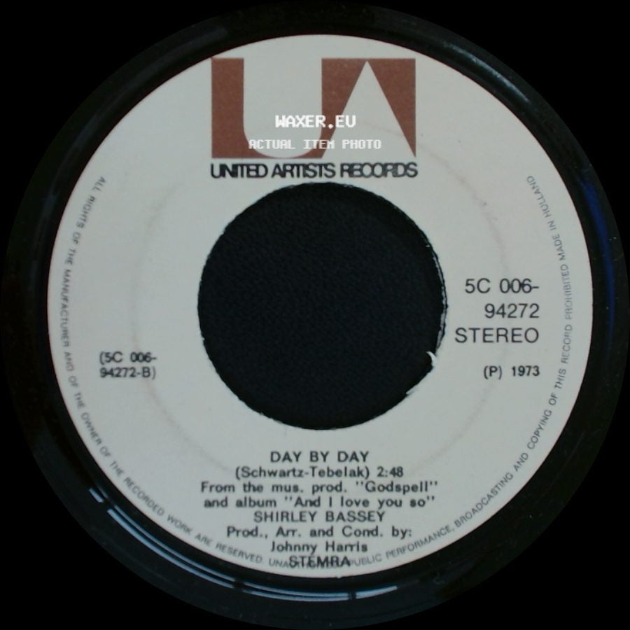 Shirley Bassey - Never, Never, Never (Grande, Grande, Grande) / Day By Day side B