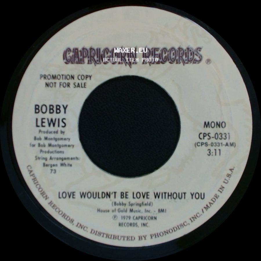 Bobby Lewis - Love Wouldn't Be Love Without You / Love Wouldn't Be Love Without You side B