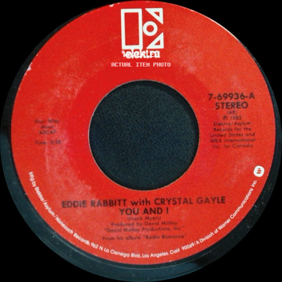 Eddie Rabbitt / Eddie Rabbitt With Crystal Gayle - All My Life, All My Love / You And I side B