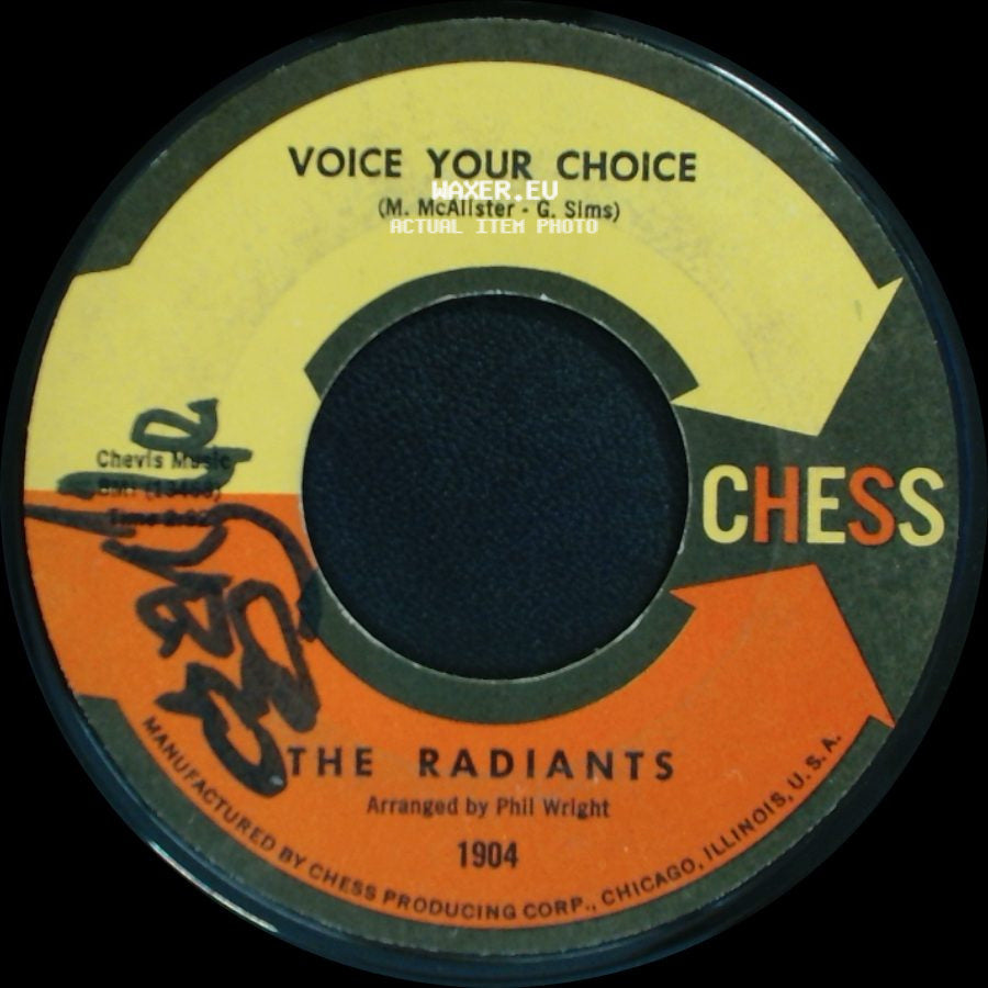 The Radiants - If I Only Had You / Voice Your Choice side B